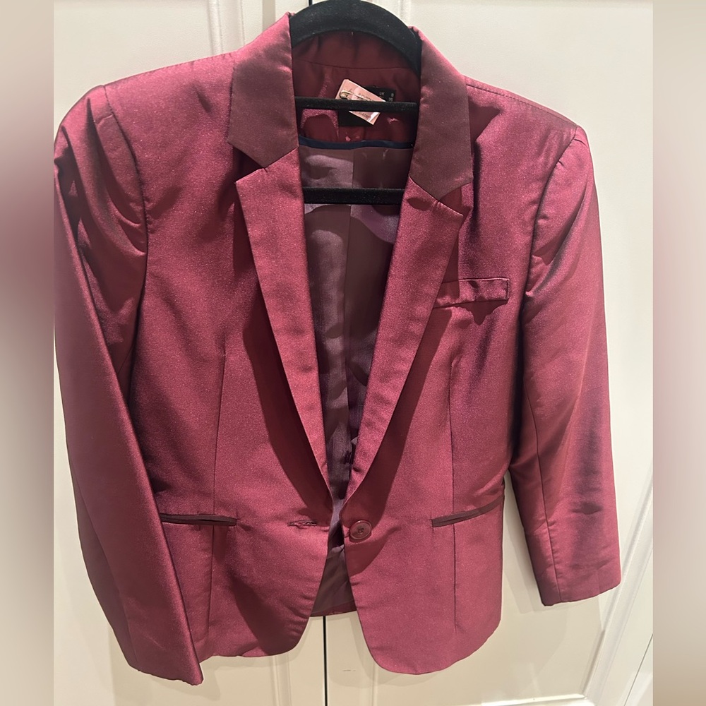 Women Burgundy Blazer